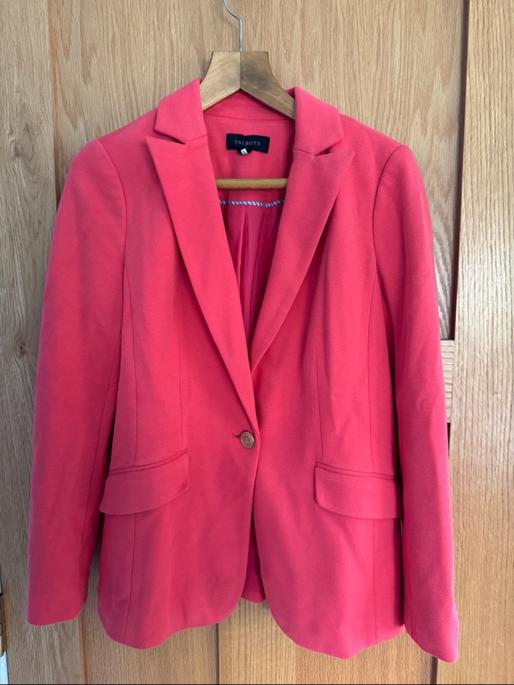 Talbots Coral Pink Tailored Blazer Jacket